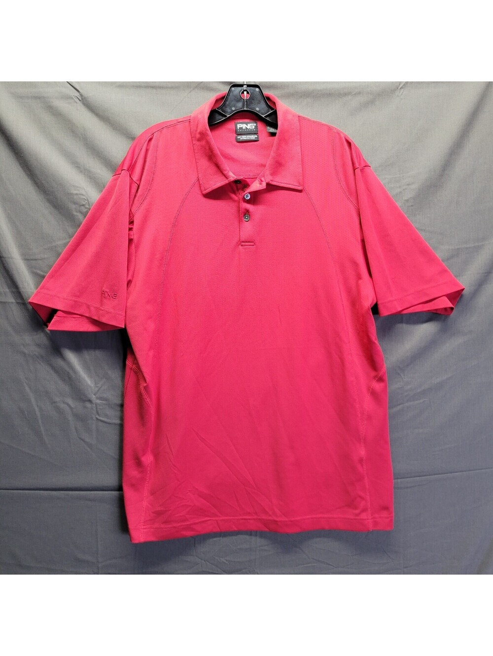 PING Collection Polo Shirt Mens L Red Dry Fiber Dynamics UV Protection
